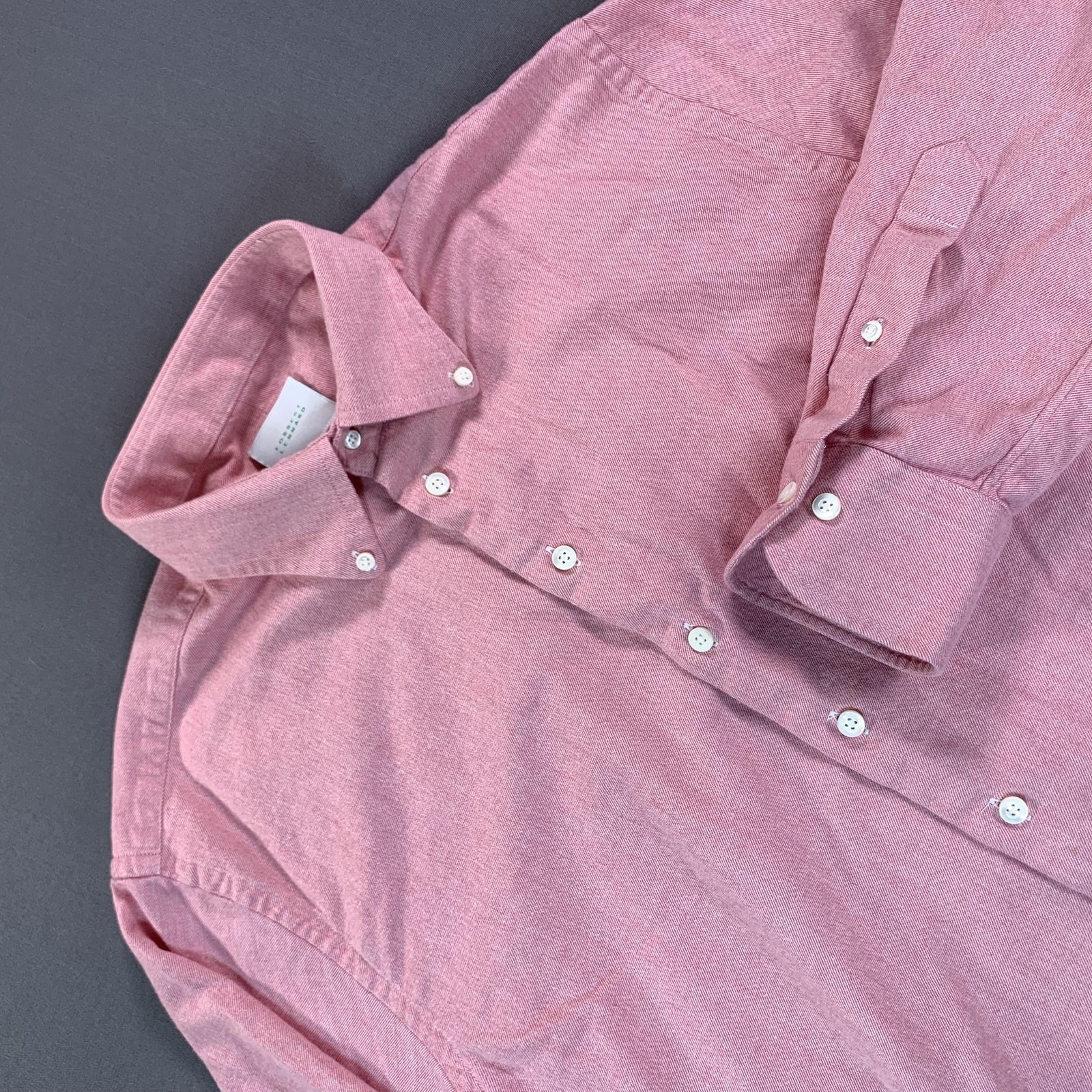 Forrest Lennard Shirt Mens Large Pink Twill Button Down Long Sleeve Casual